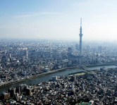 スカイツリーの見える航空写真