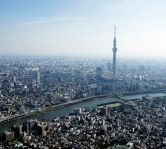 スカイツリーの見える航空写真